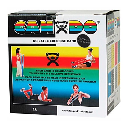 Fabrication Enterprises CanDo Latex-Free Exercise Band, Black, 25 Yard Roll, 1 Roll/Box 1364456